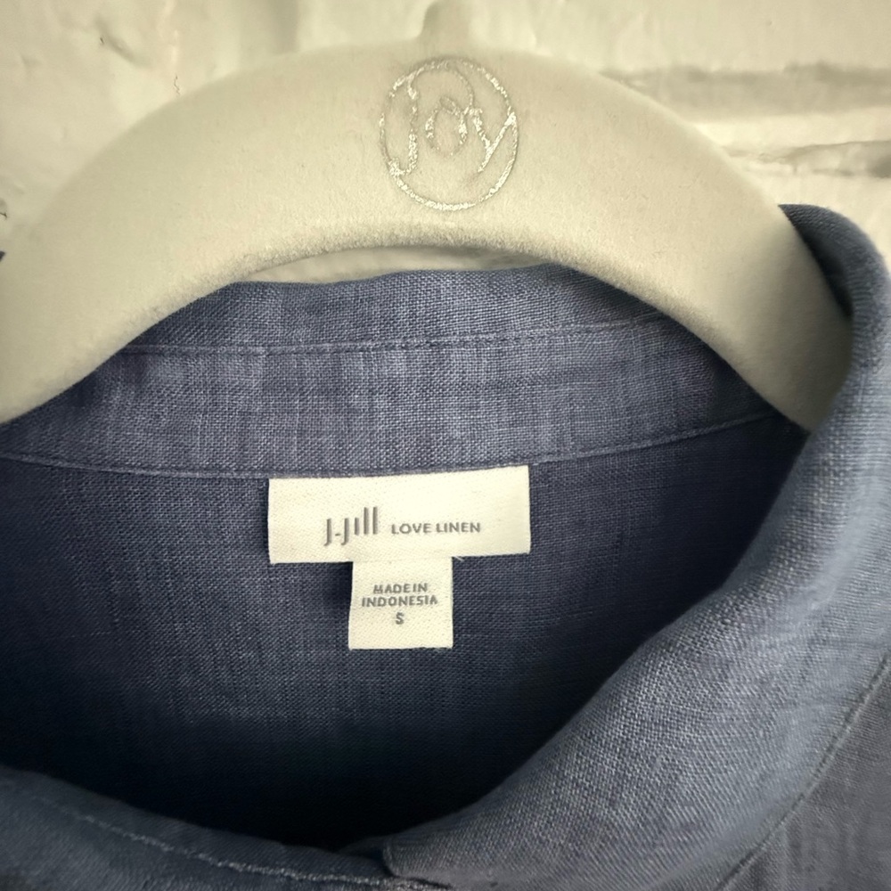 J. Jill Everyday Linen Button Down Light Marine - Medium - Picture 7 of 9